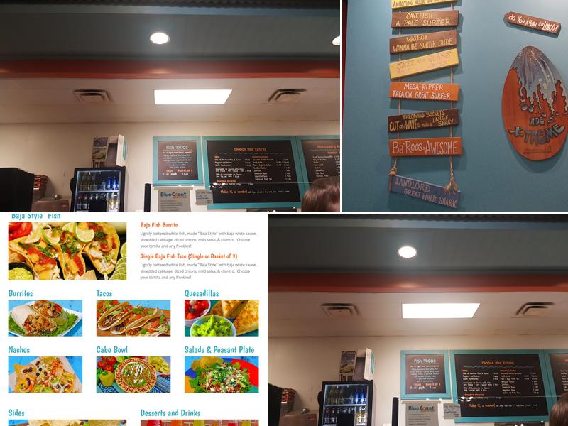 Blue Coast Burrito Menu