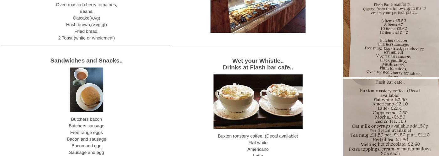 Flash Bar Stores Menu