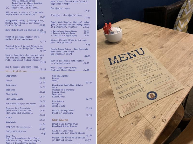 Buxton Pudding Emporium Menu