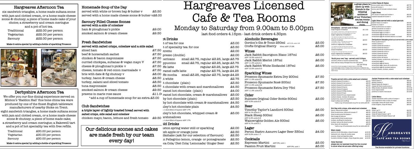 Hargreaves Cafe Menu