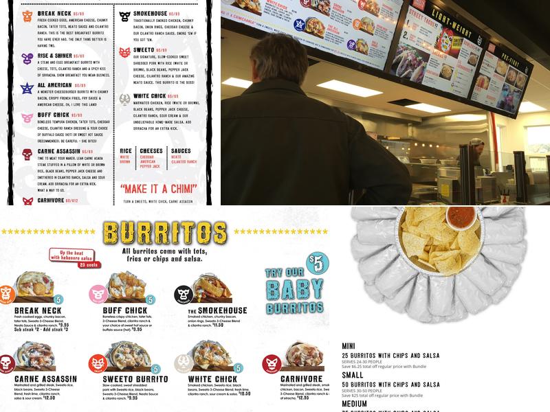 Sweeto Burrito Menu