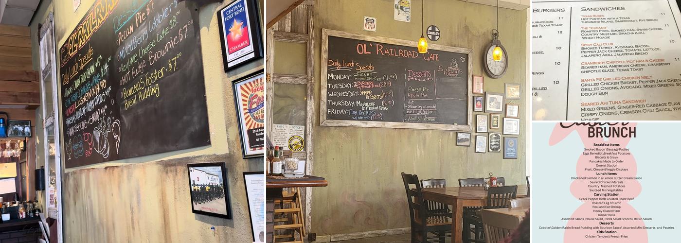 Ol' RailRoad Cafe Menu