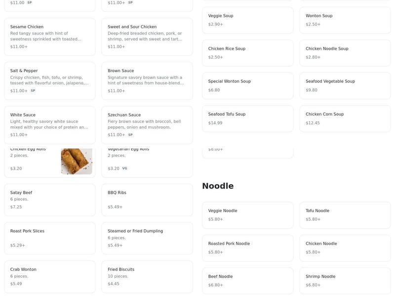 Ling’s Restaurant Menu