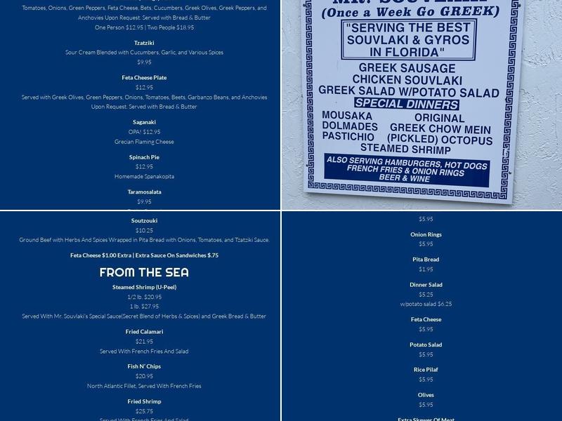 Mr Souvlaki Menu