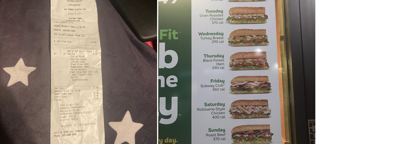 Subway Menu