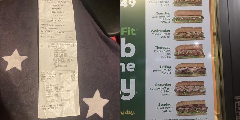 Subway Menu
