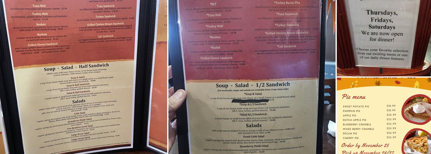Two Brothers Kitchen Menu