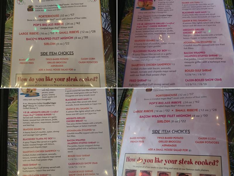 Pops Place Menu