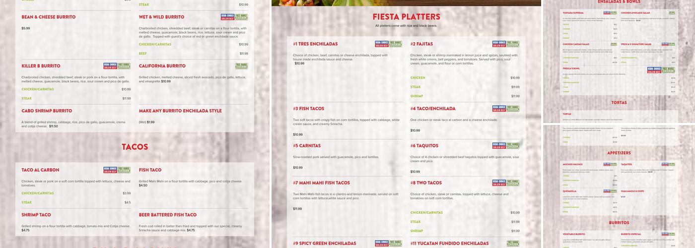 Fresca's Mexican Grill Menu