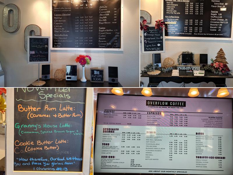 Overflow Coffee Menu