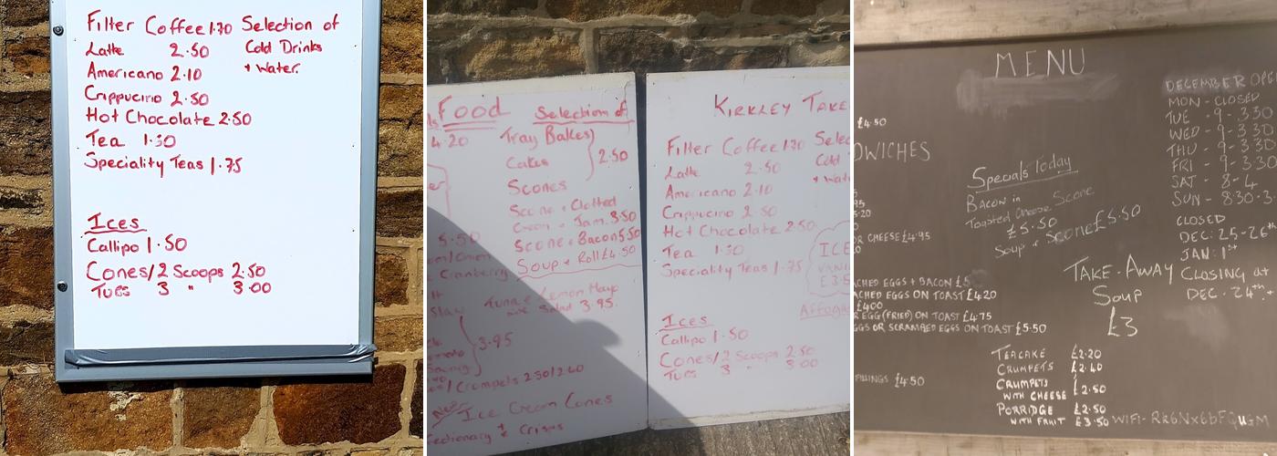 Kirkley Cafe Menu