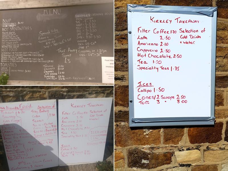Kirkley Cafe Menu