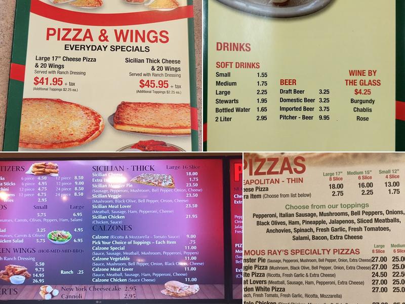 Ray's Pizza Menu