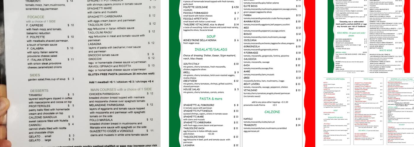 Trattoria Friulana Lucio's Menu