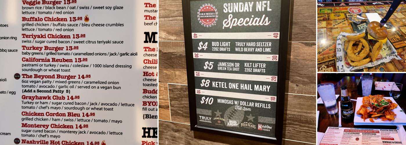 Cold Beers & Cheeseburgers Menu