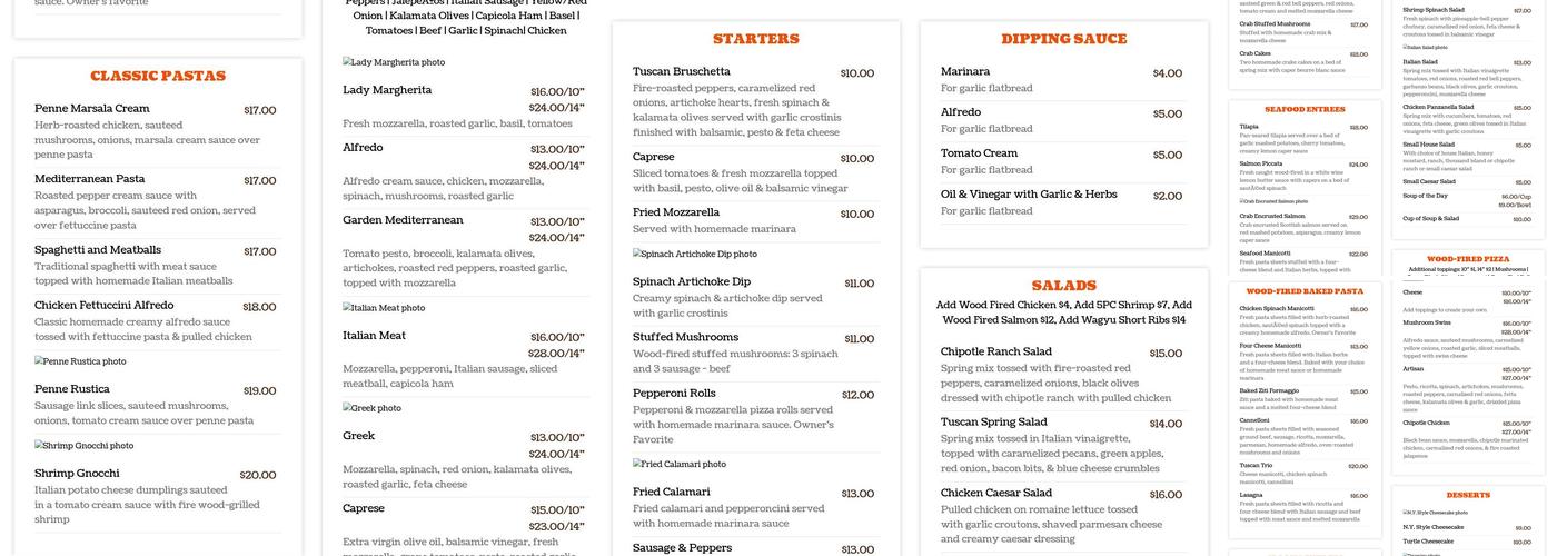 Tuscan Slice Menu