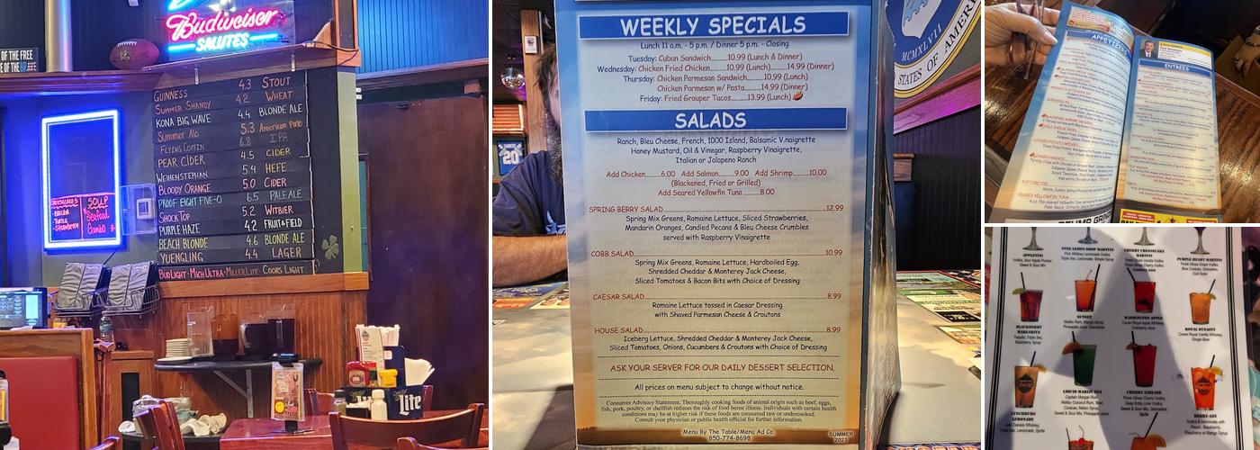 Stripes Pub & Grill Menu