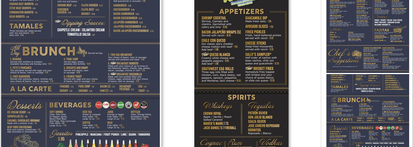 Alberto's Crystal Cafe Menu