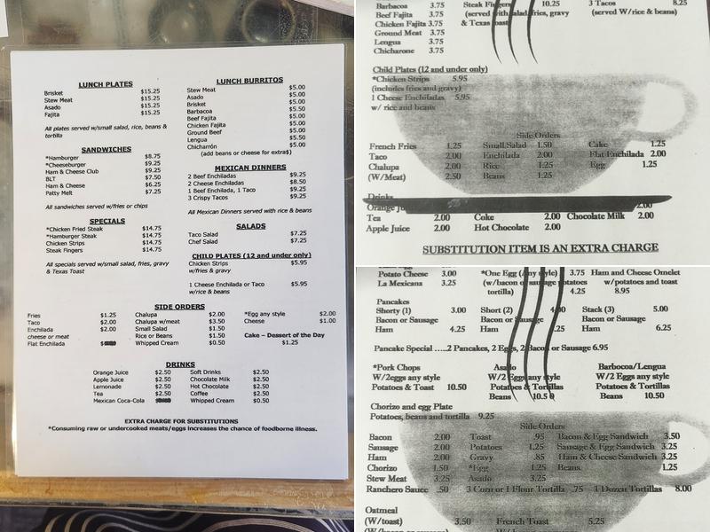 Estella's Country CornerCafe Menu