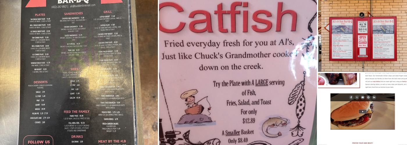 Al's & Son Bar-B-Q Menu