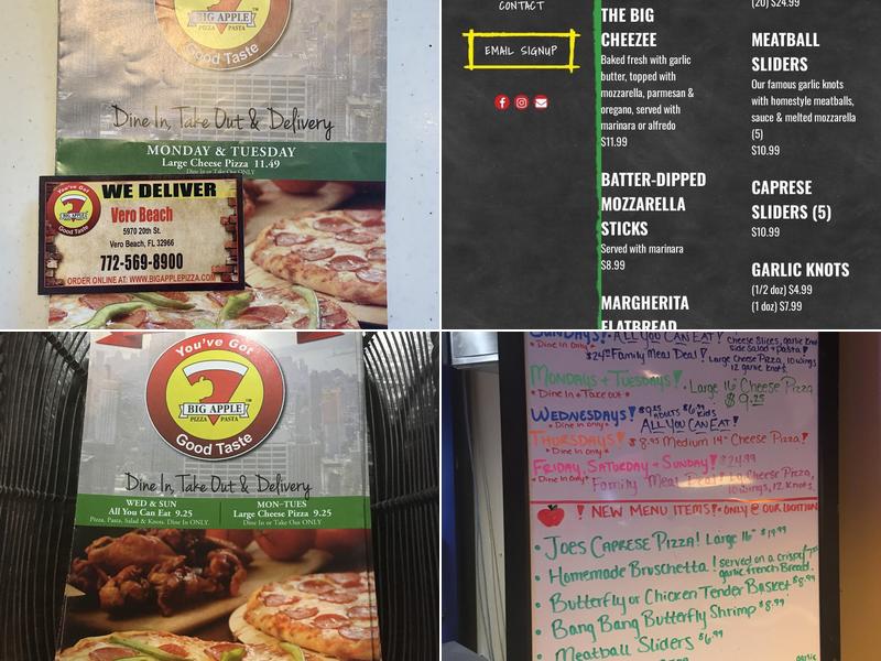 Big Apple Pizza & Pasta Menu