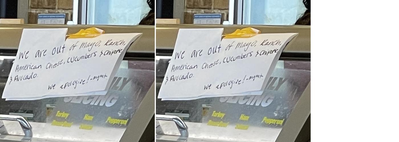 Subway Menu