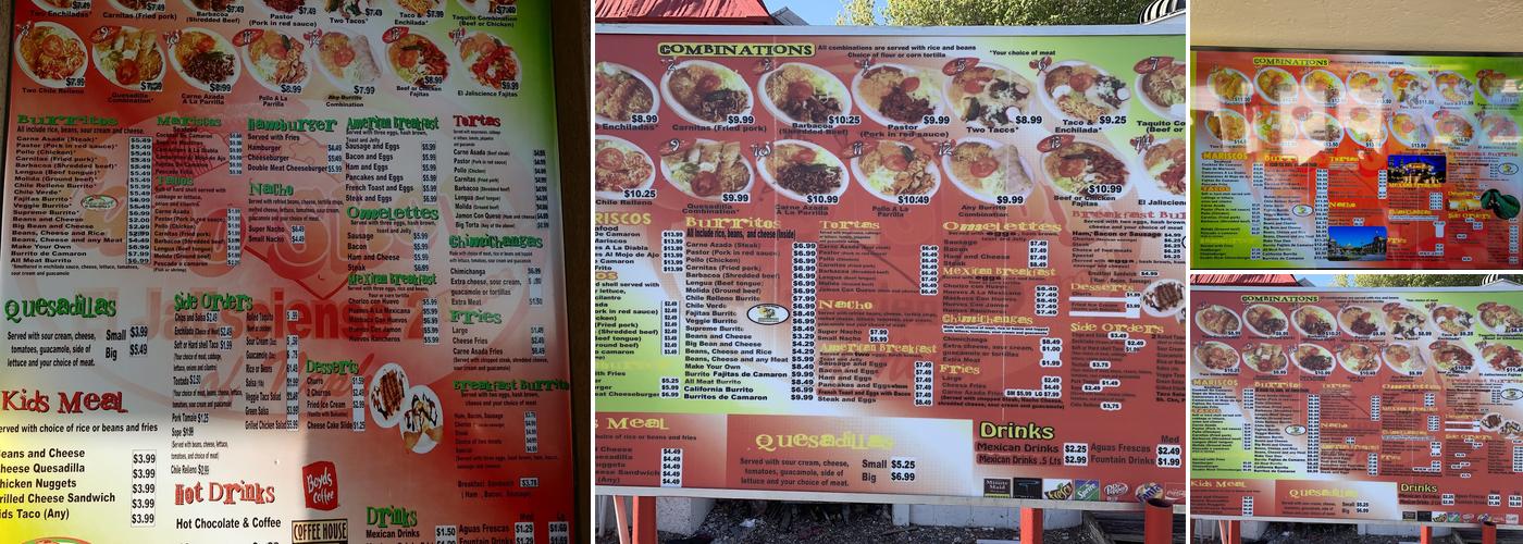 Jaliscience Restaurant Menu