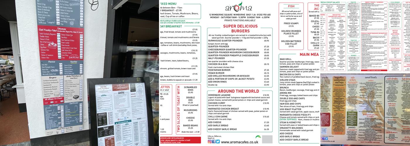 Cafe Aroma Menu