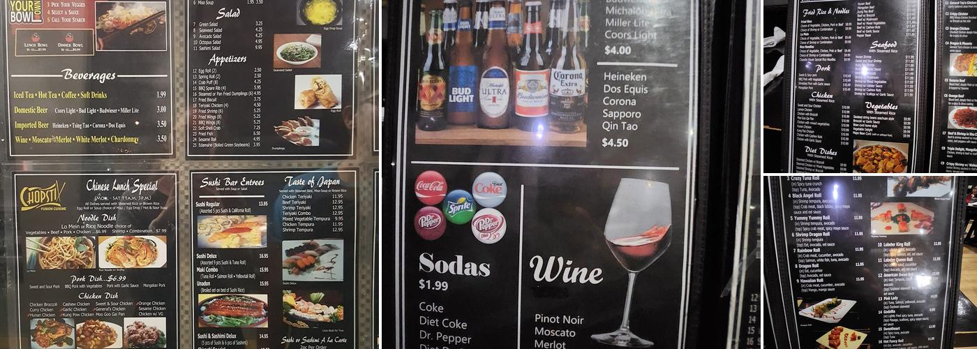 CHOPSTIX Menu