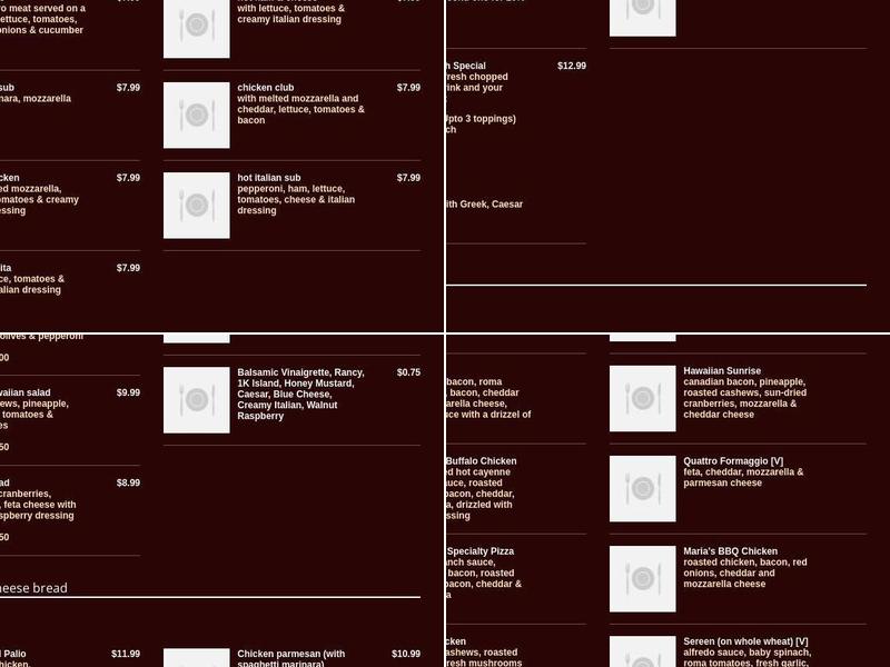 Palio's Pizza Cafe royse city Menu