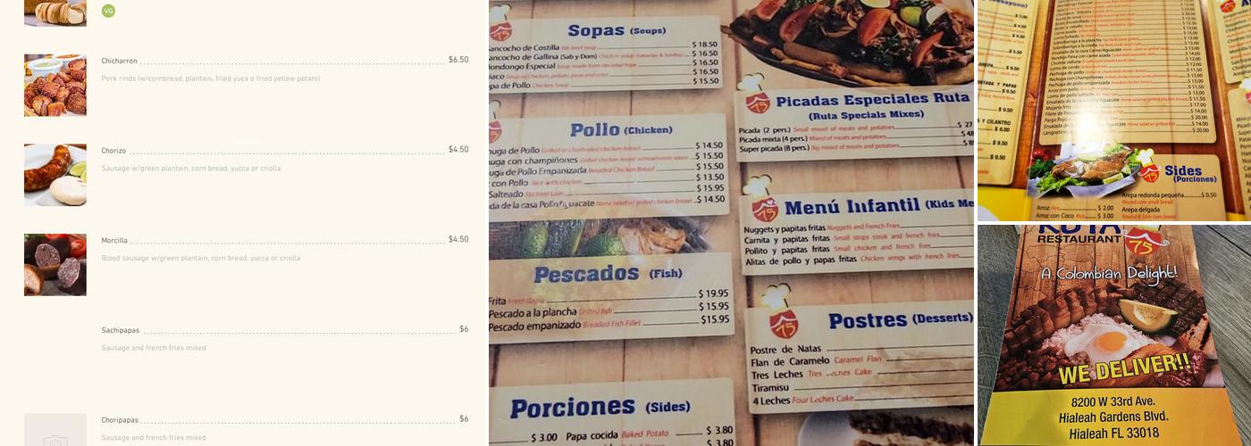 Ruta 75 Menu