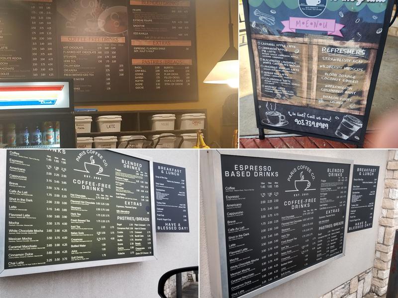 Paris Coffee Co Menu