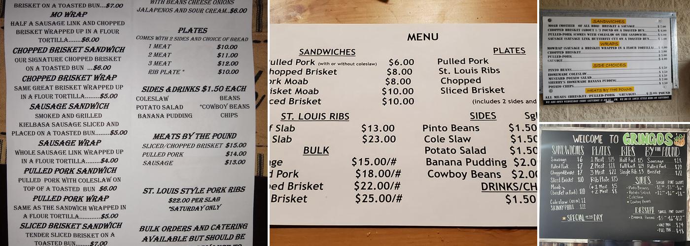 Gringos BBQ Menu