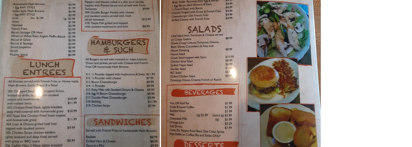 The Little Chef Menu