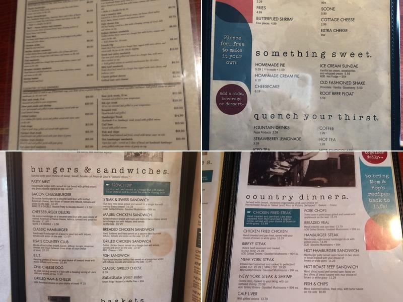 Lisa's Country Kitchen Menu