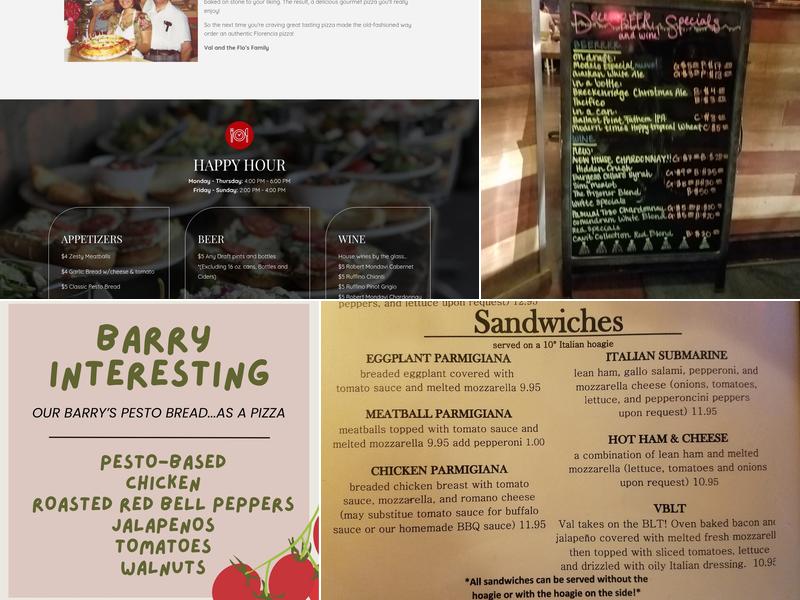 Florencia Pizza Bistro Menu