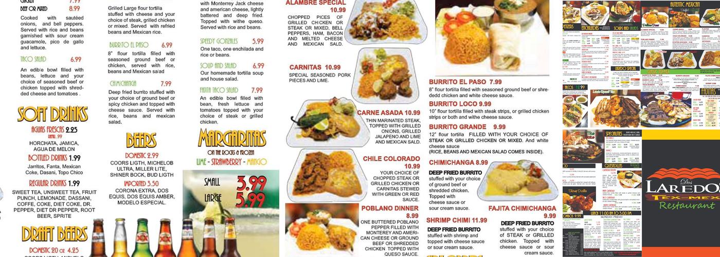 Dos Laredos Tex-Mex Menu