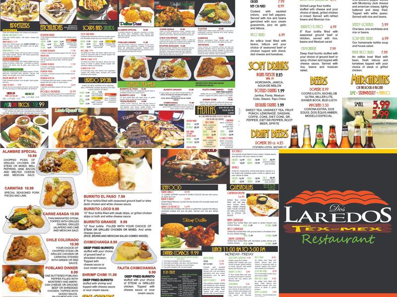 Dos Laredos Tex-Mex Menu