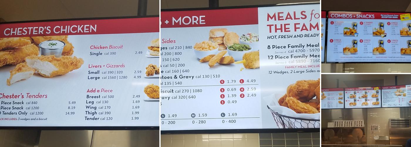 Chester's Chicken Menu