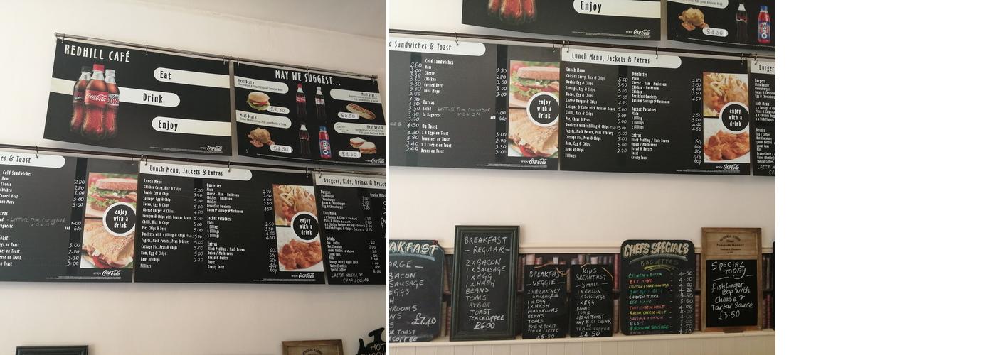 redhill cafe Menu