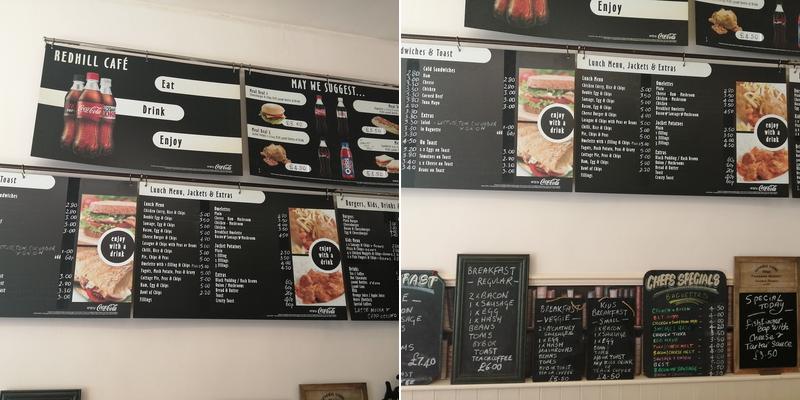 redhill cafe Menu