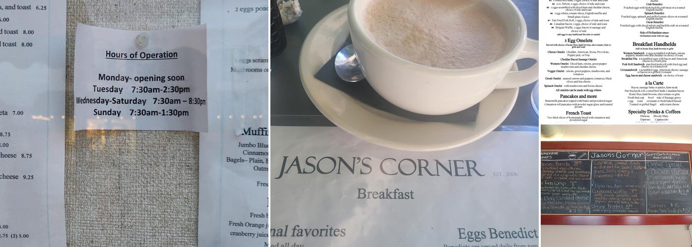 Jason's Corner Menu