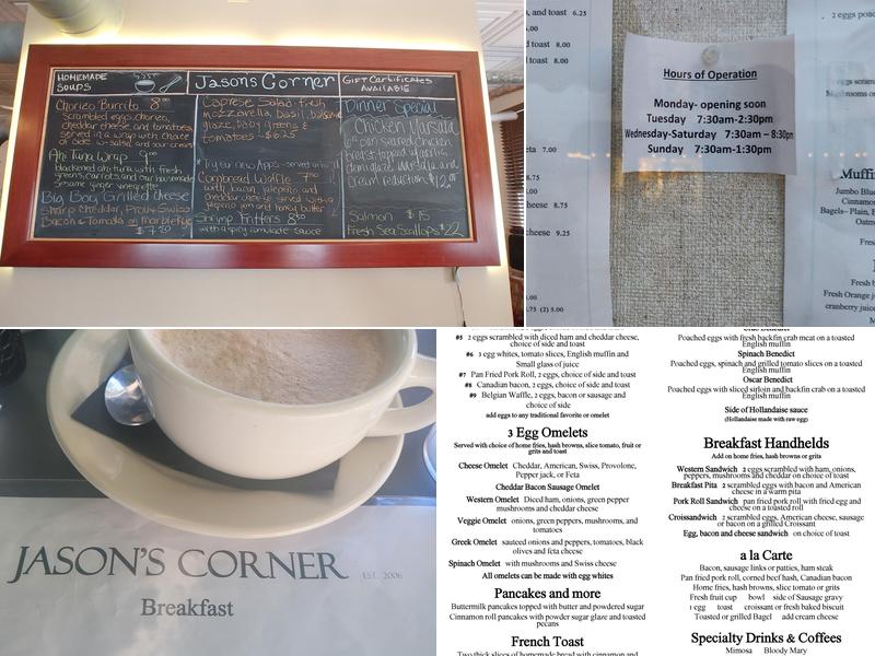 Jason's Corner Menu