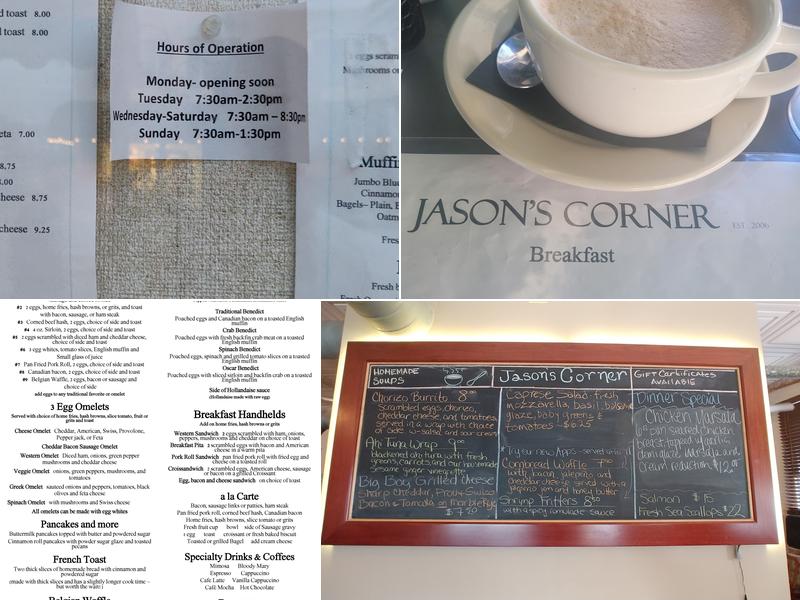 Jason's Corner Menu