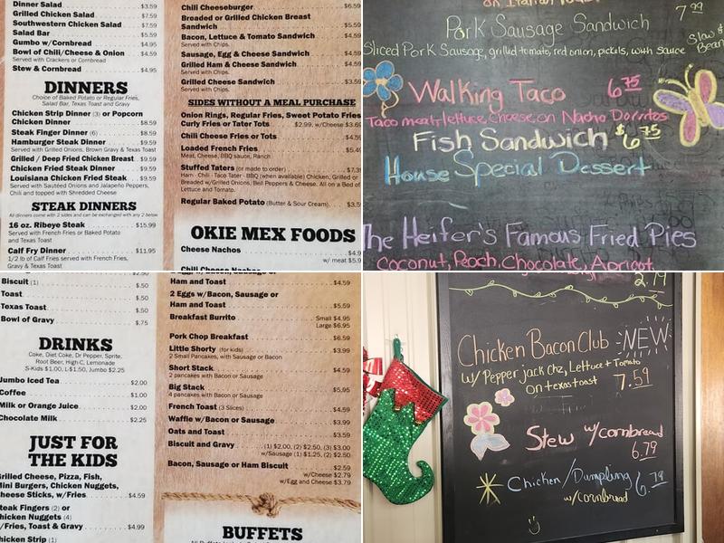 The Lazy Heifer Cafe Menu