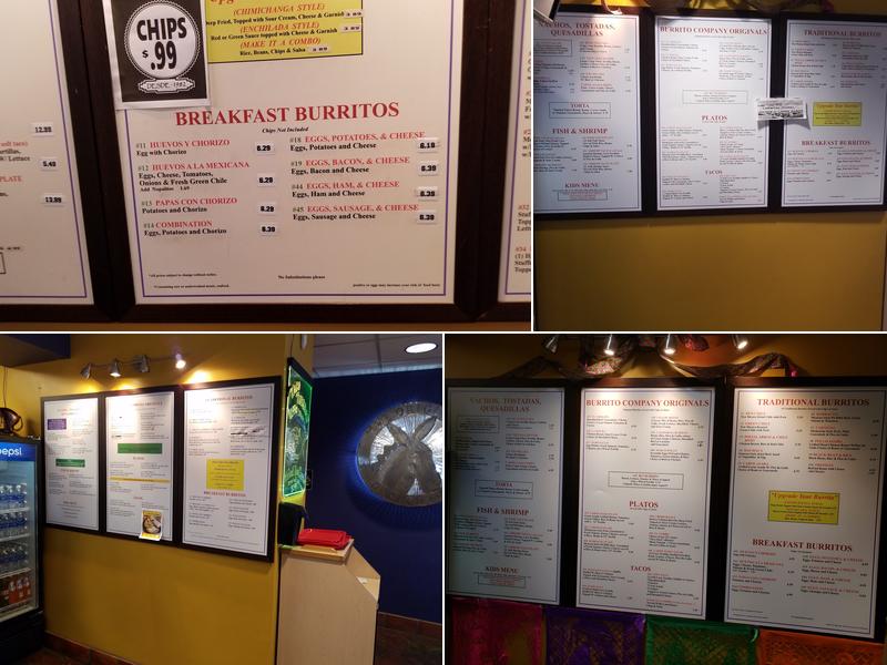 The Original Burrito Company Menu