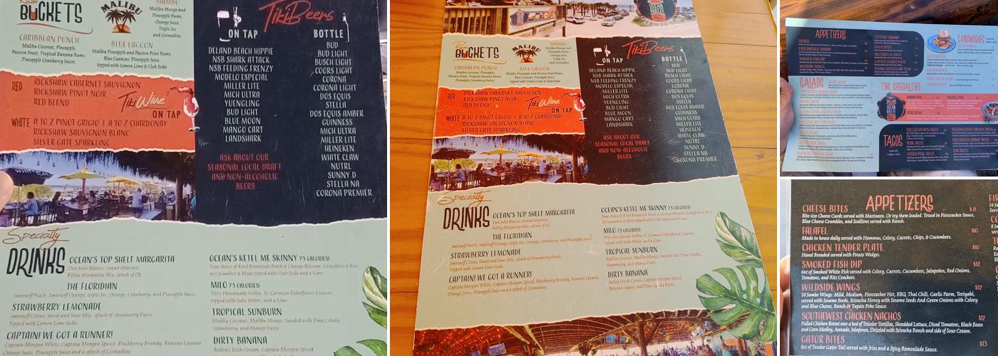 Ocean Breeze Tiki Bar and Grill Menu