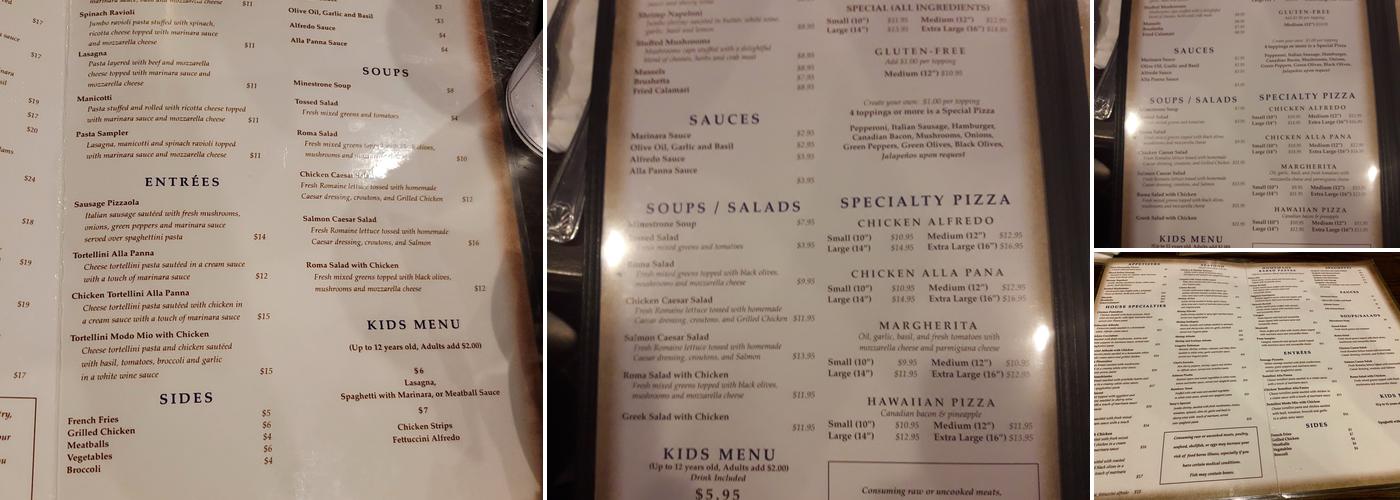 Roma Menu
