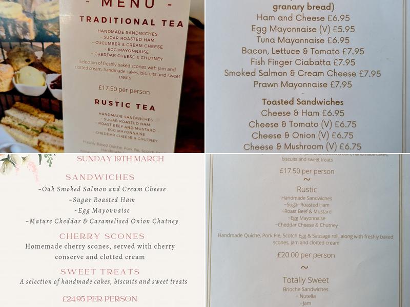 Heavenly Baking Coffee Shop and Tearooms Menu