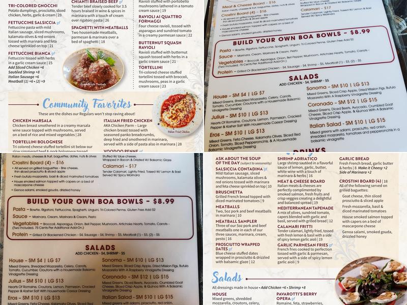 Caffe Boa Menu